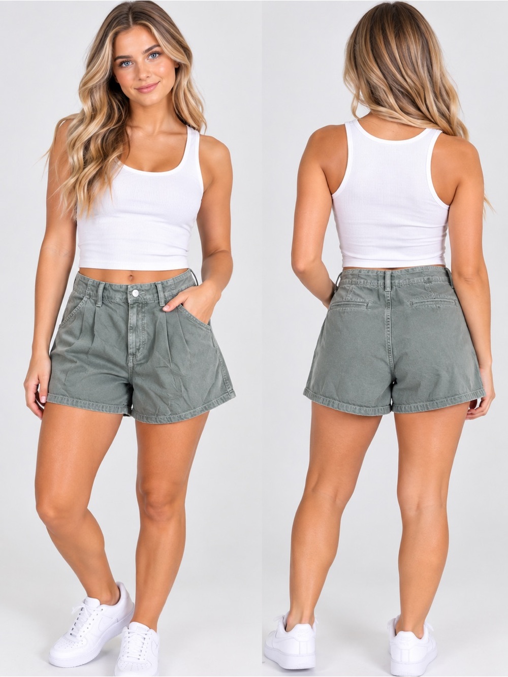 Target 🎯 Universal Thread Olive Green High-Rise Casual Shorts